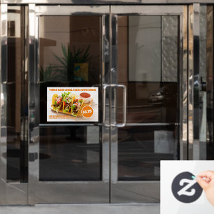 Customize Mexican Food Hard Shell Tacos Drink Door Window Cling