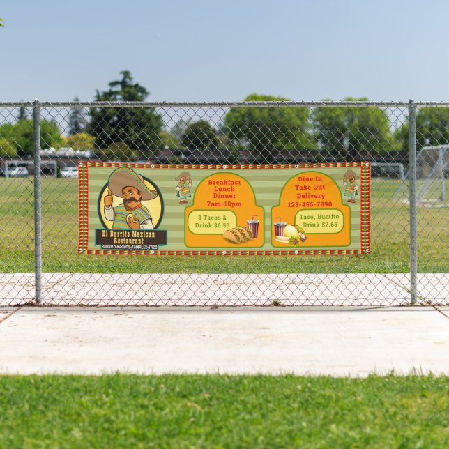 Customize Mexican Restaurant Food Drink Pricing  Banner (Insitu)