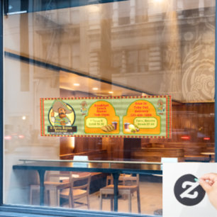 Customize Mexican Restaurant Food Drink Pricing Window Cling