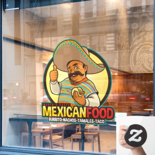 Customize Mexican Restaurant Food Tasty Fresh  Window Cling