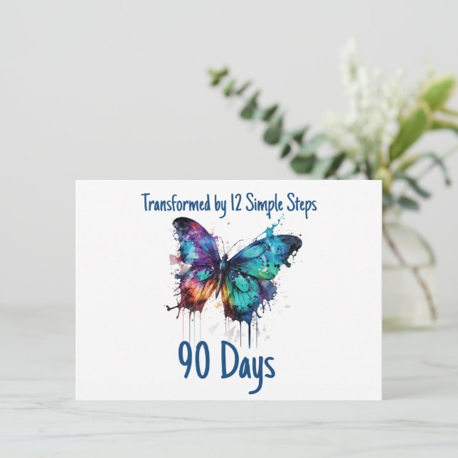 Customize Milestone Transformed by 12 Simple Steps Thank You Card (Standing Front)