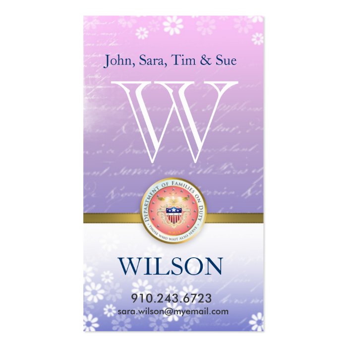 Customize Military Mommy Card Business Cards