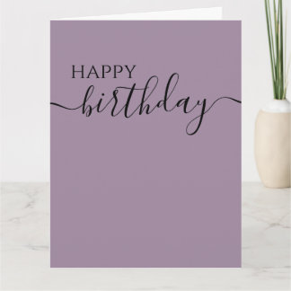 Customize: Minimalist Calligraphy Happy Birthday Card