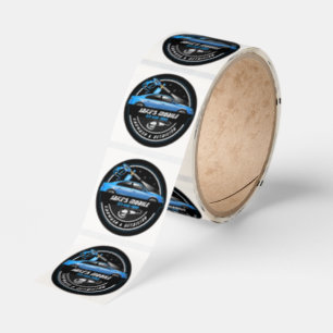 Customize Mobile Car Wash Detailing Blue Business Classic Round Sticker
