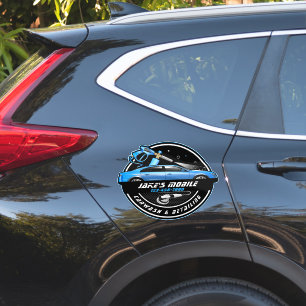 Customize Mobile Car Wash Detailing Blue Business Sticker