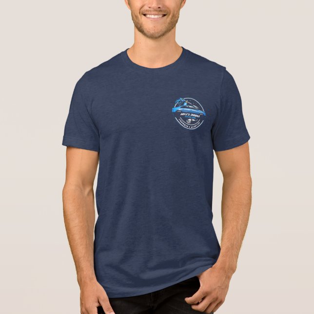 Customize Mobile Car Wash Detailing Blue Business Tri-Blend Shirt (Front)