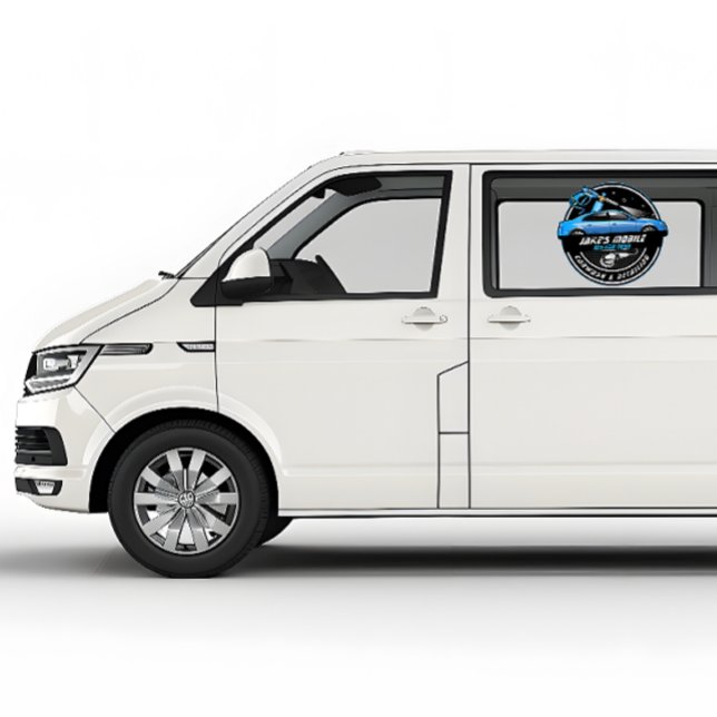Customize Mobile Car Wash Detailing Blue Business  Window Cling (Creator Uploaded)