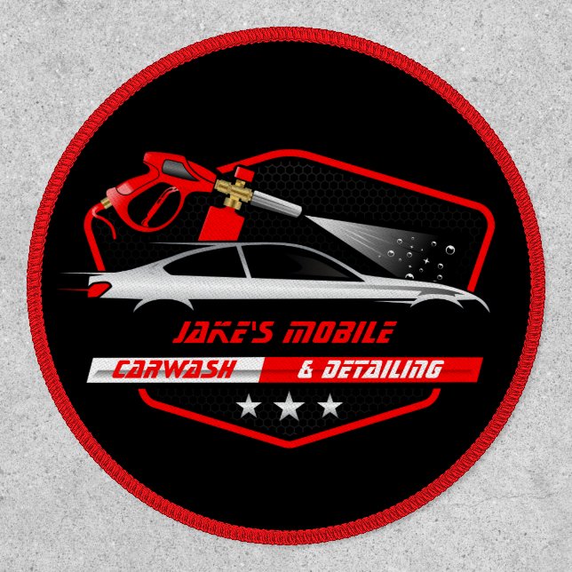 Customize Mobile Car Wash Detailing Business  Patch (Front)