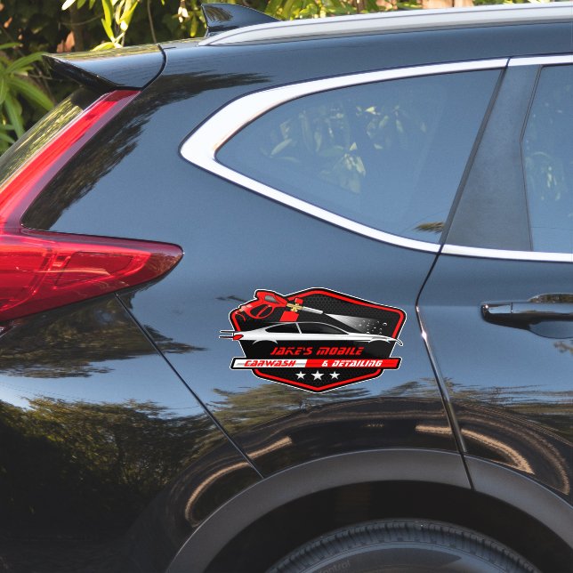 Customize Mobile Car Wash Detailing Business  Sticker (Car Side)