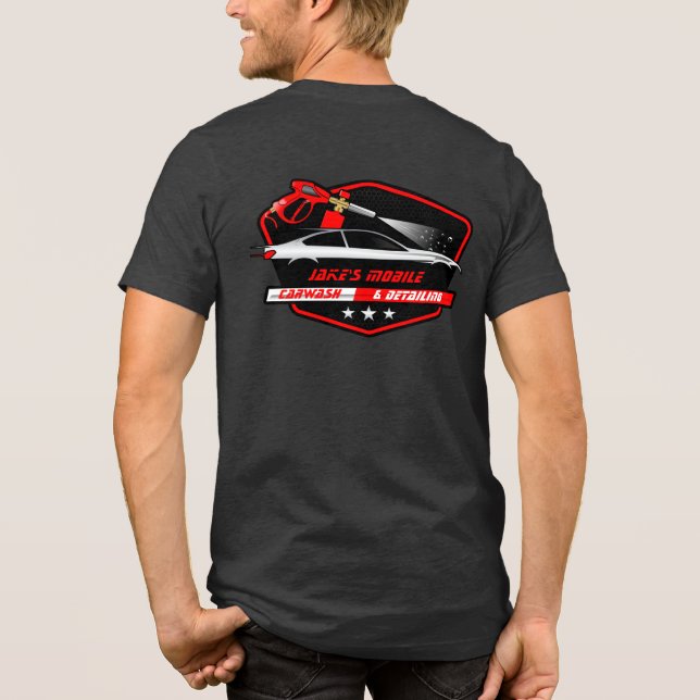Customize Mobile Car Wash Detailing Business Tri-Blend Shirt (Back)