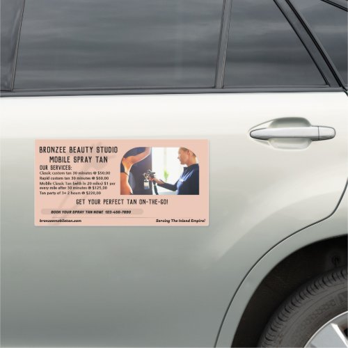 Customize Mobile Spray Tan Service Business Car Magnet