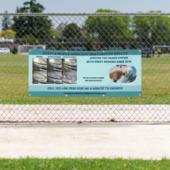 Customize Mobile Vehicle Headlight Cleaning Banner (Insitu)