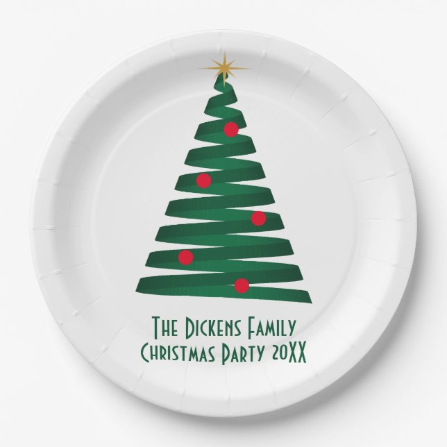 Customize"Mod" Graphic Christmas Tree Paper Plates (Front)