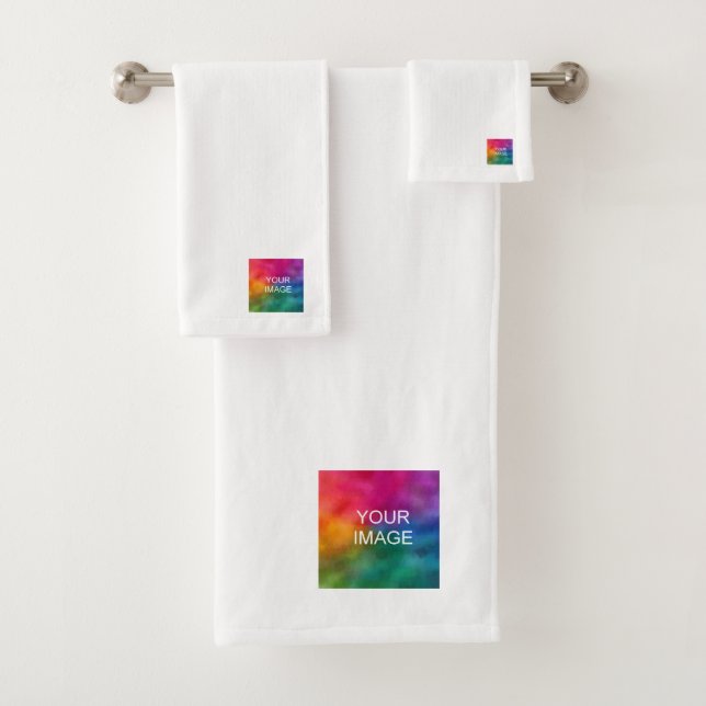 Customize Modern Add Your Image Photo Logo Here Bath Towel Set (Insitu)