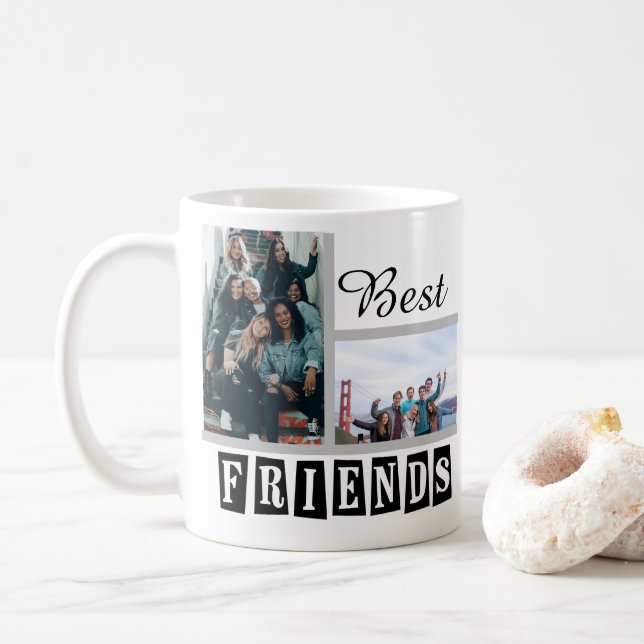 Customize Modern Best Friends Chic Quote Coffee Mug (With Donut)