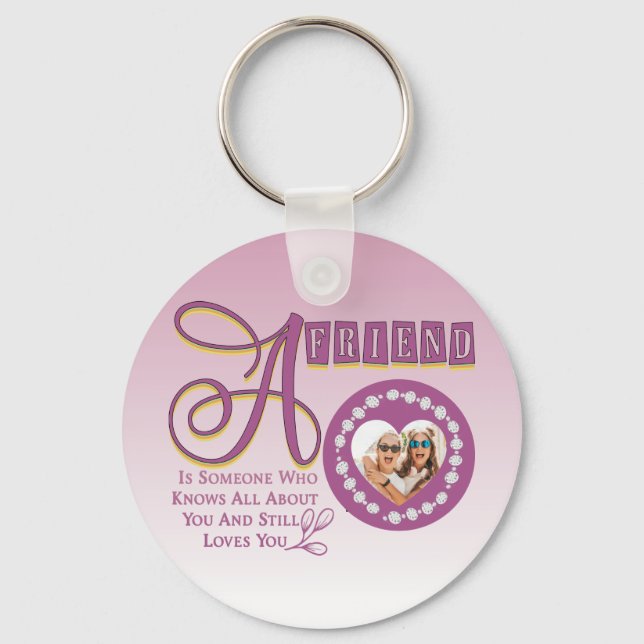 Customize Modern Best Friends Chic Quote   Keychain (Front)