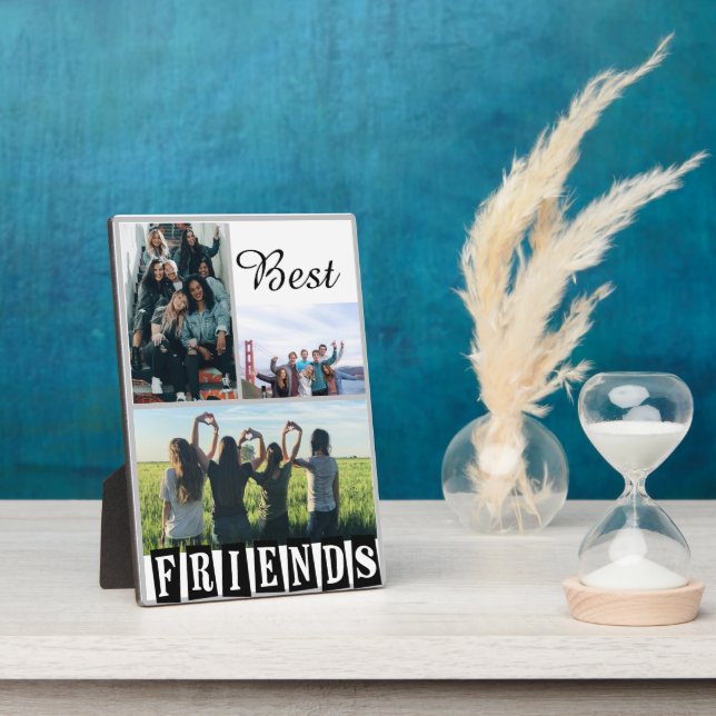 Customize Modern Best Friends Chic Quote  Plaque (Side)