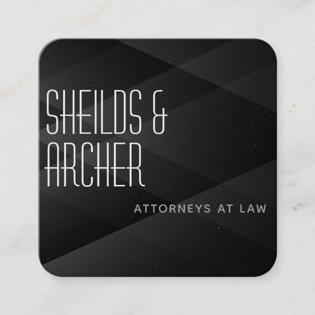 Customize Modern Black Abstract Minimalist Stylish Square Business Card (Front)