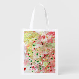 Customize Modern Elegant Abstract Art Template Grocery Bag