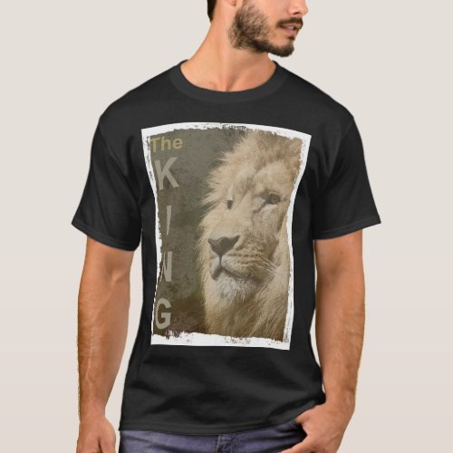 Customize Modern Elegant Pop Art Lion Head Black T_Shirt