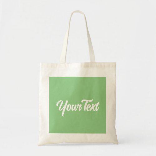 Customize Modern Elegant Sage Green Typed Text  Tote Bag