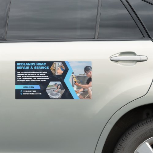 Customize Modern HVAC Repair Service Company Image Car Magnet