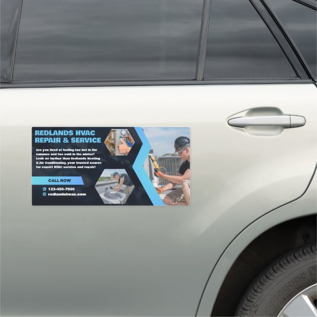 Customize Modern HVAC Repair Service Company Image Car Magnet (In Situ)