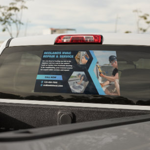 Customize Modern HVAC Repair Service Company Image Window Cling