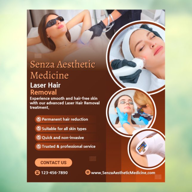 Customize  Modern Laser Hair Removal Treatment Window Cling (Sheet 3)