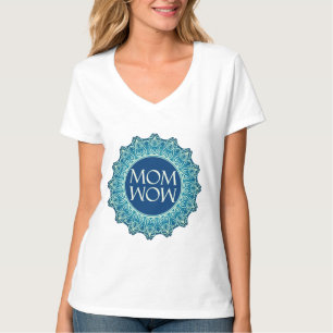 Customize MOM WOW Yoga Mandala Woman V-neck T-Shirt