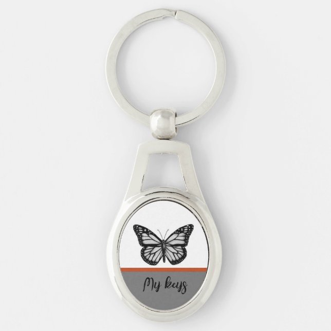Customize Monarch butterfly Keychain (Front)