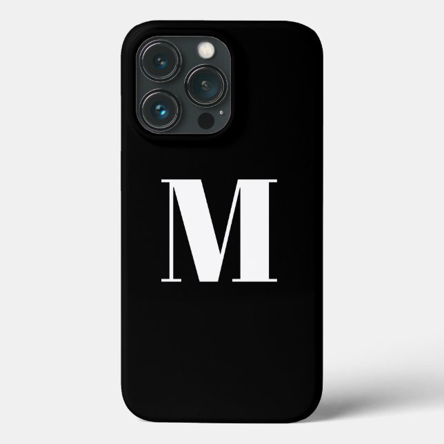 Customize monogram initial black white Case-Mate iPhone case (Back)