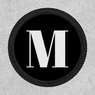 Customize monogram initial black white patch
