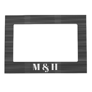 Customize monogram initial black white stripes magnetic frame