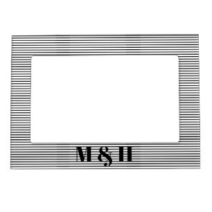 Customize monogram initial black white stripes magnetic frame