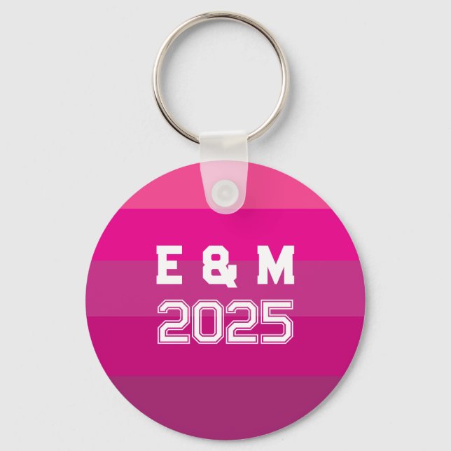 Customize Monogram Love  Keychain (Front)