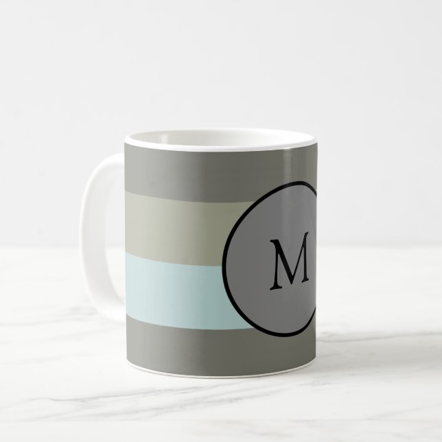 Customize monogram Modern Colors stripes Trendy Coffee Mug (Front Left)