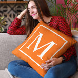 Customize monogram on bright orange throw pillow<br><div class="desc">Customize monogram on bright orange throw pillow. Customize and personalize by replacing the initial as desired.</div>