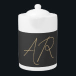 Customize Monogram Plain Gray Beige Teapot<br><div class="desc">In addition to a quality material and a quality print,  this design offers you a simple,  modern,  minimalist approach. An unmissable template.</div>