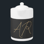 Customize Monogram Plain Gray Beige Teapot<br><div class="desc">In addition to a quality material and a quality print,  this design offers you a simple,  modern,  minimalist approach. An unmissable template.</div>