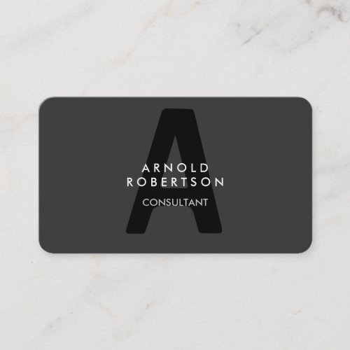 Customize Monogram Plain Gray Trendy Business Card