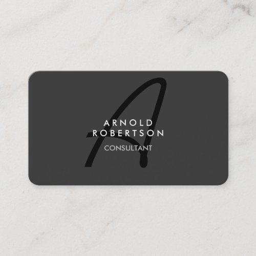 Customize Monogram Plain Gray Trendy Business Card