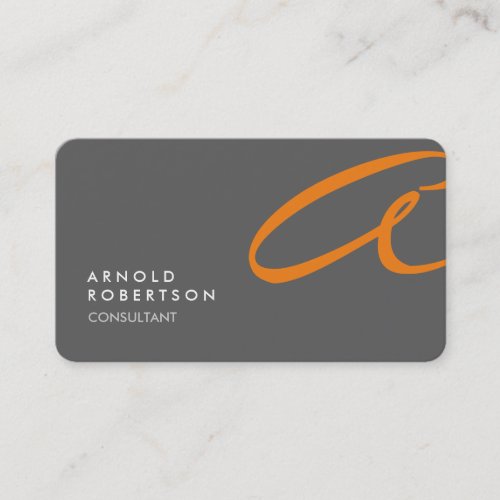 Customize Monogram Plain Gray Trendy Business Card