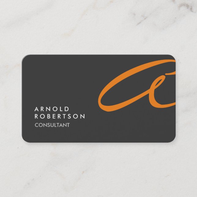 Customize Monogram Plain Gray Trendy Business Card (Front)