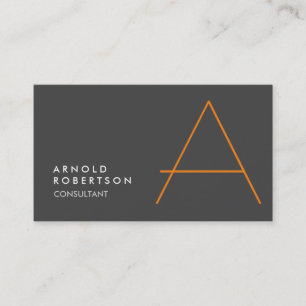 Customize Monogram Plain Gray Trendy Business Card