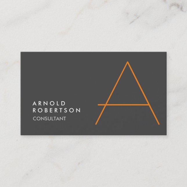 Customize Monogram Plain Gray Trendy Business Card (Front)
