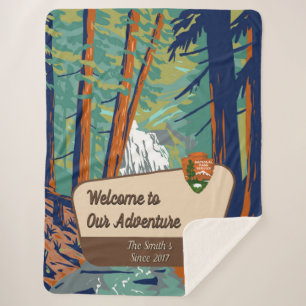 Customize Moran State Park Family Camping Adventur Sherpa Blanket