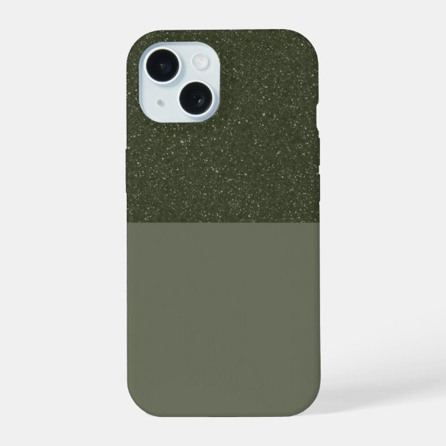 Customize Moss Green Noise iPhone 15 Case (Back)
