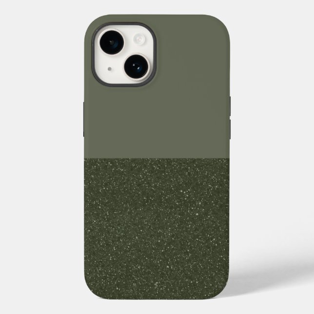 Customize Moss Green Split iPhone 14 Case (Back)