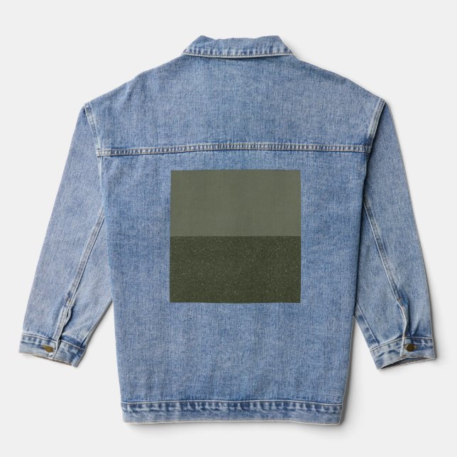 Customize Moss Green Split-Panel Denim Jacket (Back)